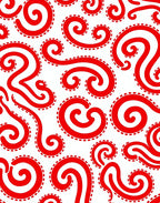 Crimson Swirls Stitched Line Rug