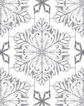 Ornate Gray Floral Medallion Square Rug