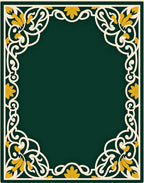 Elegant White Gold Floral Filigree Frame Rug