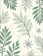 Green Leaf Botanical Pattern Rug
