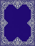 Elegant White Scrollwork Border Design Rug