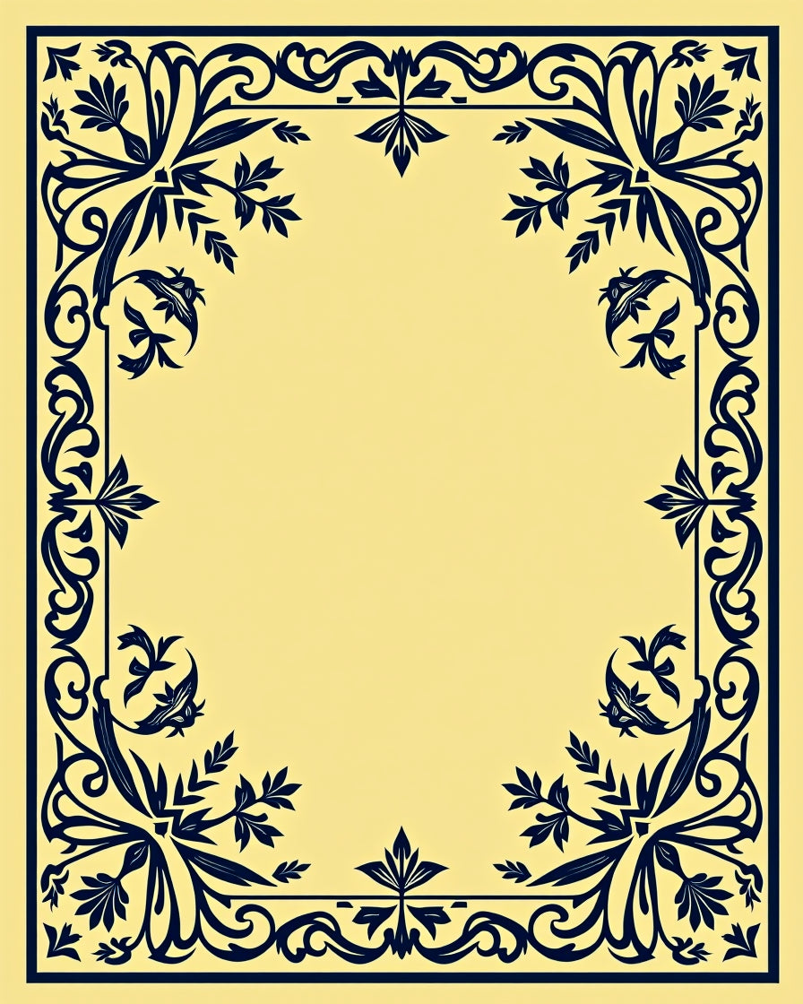 Classic Floral Border Design Rug