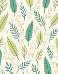 Feather and Foliage Pattern Design Rug
