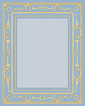Ornate Gold Blue Art Style Rug