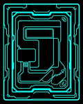 Neon Circuit Board Pattern Rug