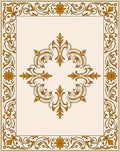 Damask Inspired Filigree Pattern Rug