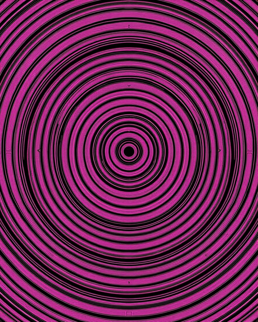 Vivid Pink Concentric Circles Abstract Rug