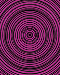 Vivid Pink Concentric Circles Abstract Rug