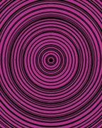 Vivid Pink Concentric Circles Abstract Rug