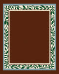 Green Leaf Vine Border Design Rug