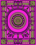 Radiant Sunburst Geometric Pattern Rug