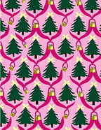 Pink Christmas Tree Gift Garland Rug