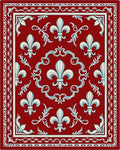 Classic Fleur De Lis Regal Red Rug