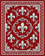 Classic Fleur De Lis Regal Red Rug