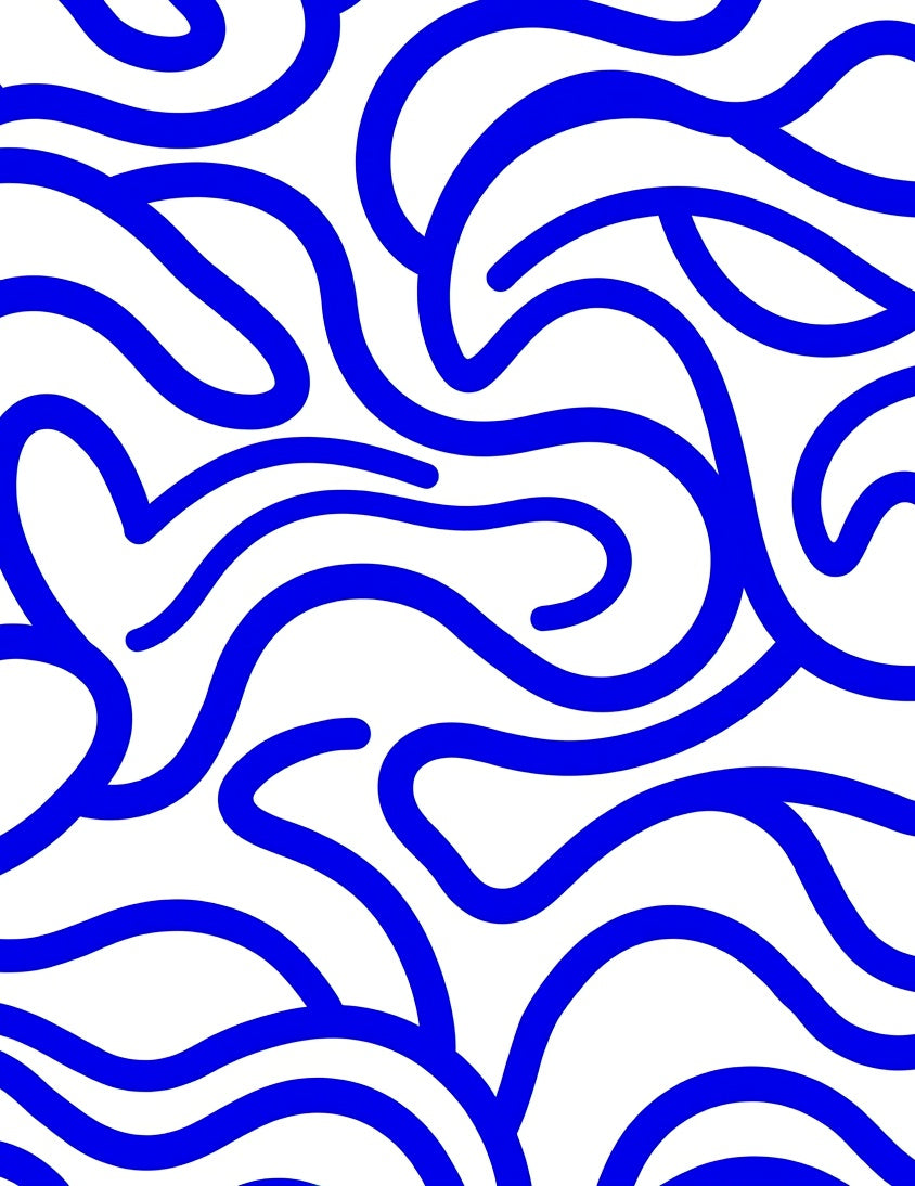 Bold Blue Flowing Lines Rug