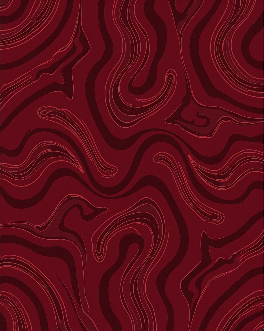 Deep Red Swirl Pattern Design Rug