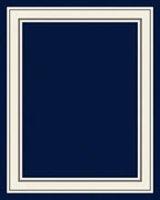 Classic Navy Cream Geometric Border Rug