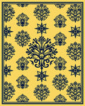 Classic Damask Floral Pattern Design Rug
