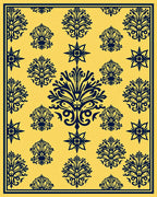 Classic Damask Floral Pattern Design Rug