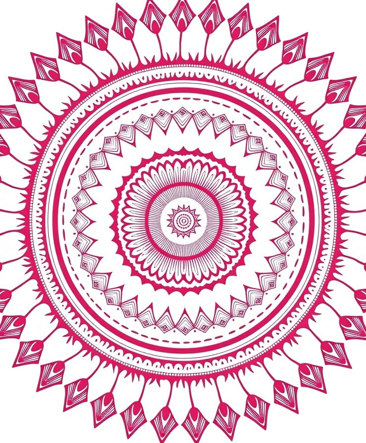 Intricate Mandala Pattern Red Design Rug