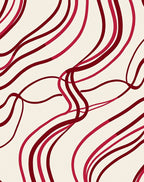 Crimson Swirls Patterned Rug