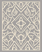 Art Deco Cream Swirl Pattern Rug