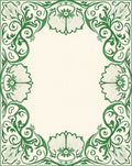Green Floral Swirls Art Nouveau Rug