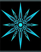 Bright Teal Starburst Mandala Rug