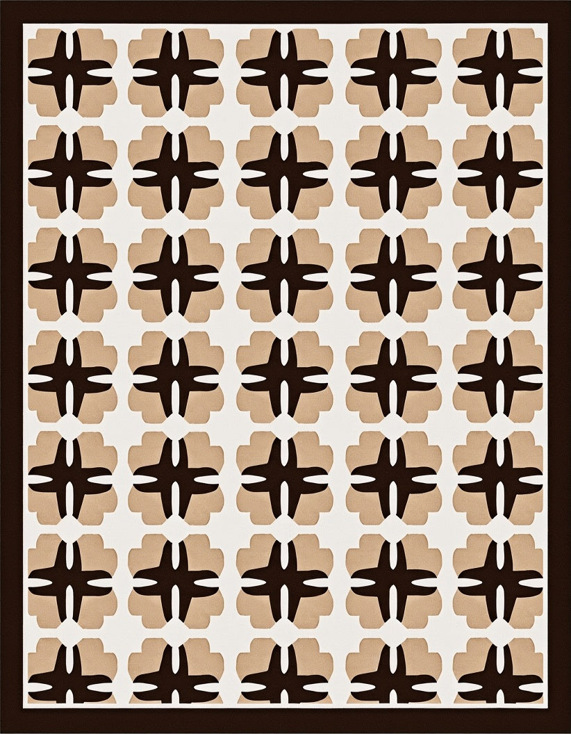 Geometric Flower Blossom Pattern Rug