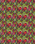 Vibrant Swirls Red Green Abstract Design Rug
