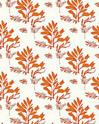 Orange Leaf Botanical Pattern Rug