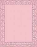 Pink Ornate Floral Border Design Rug