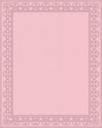 Pink Ornate Floral Border Design Rug