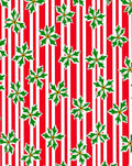 Red White Striped Green Floral Rug