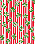 Red White Striped Green Floral Rug