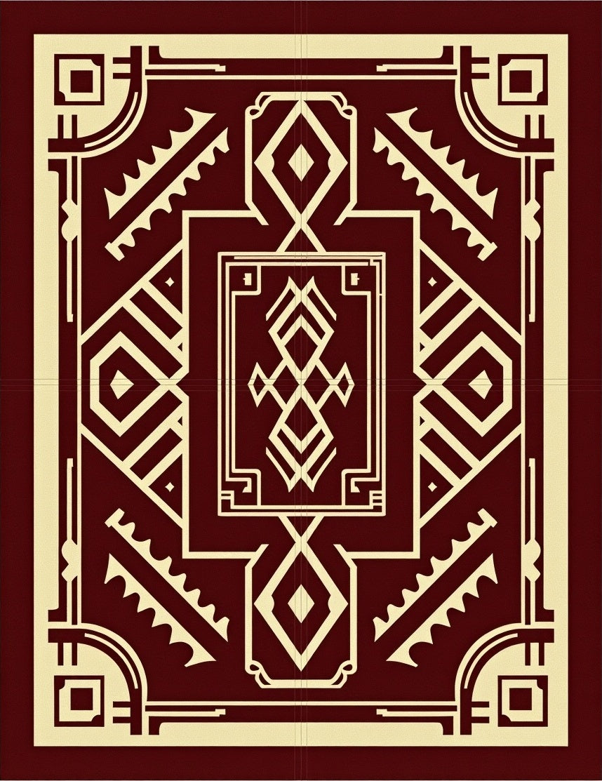 Art Deco Geometric Diamond Pattern Rug
