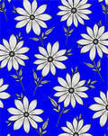 Bold White Flower Blue Pattern Rug
