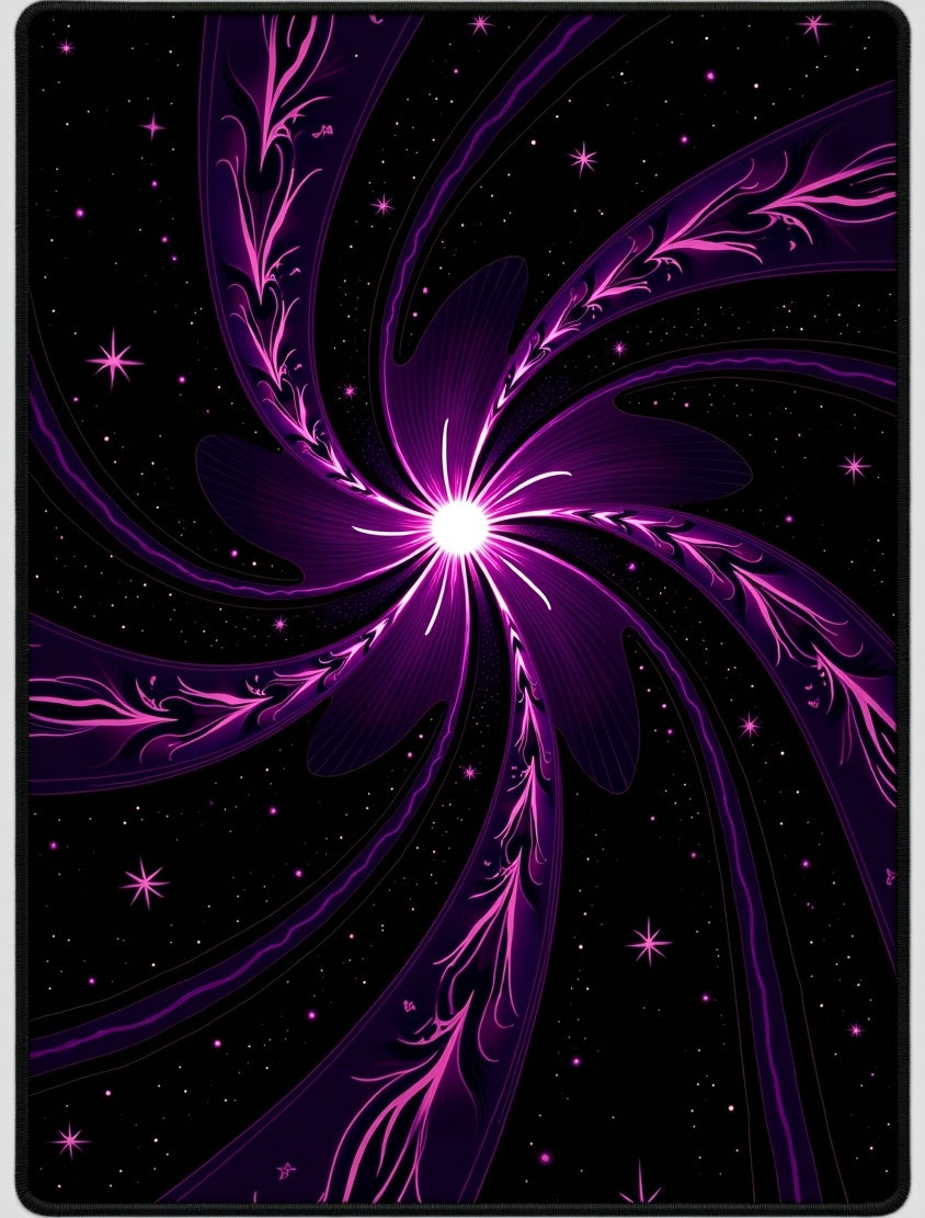 Galactic Swirl Floral Stars Rug