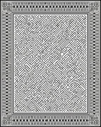 Intricate Maze Bordered Pattern Rug