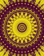 Bold Yellow Sunflower Mandala Design Rug
