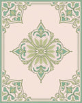 Art Nouveau Floral Green Ornament Rug