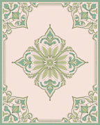 Art Nouveau Floral Green Ornament Rug
