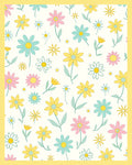 Retro Daisy Floral Print Rug