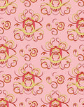 Ornate Pink Floral Swirl Pattern Rug