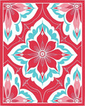 Vibrant Floral Mandala Pattern Rug