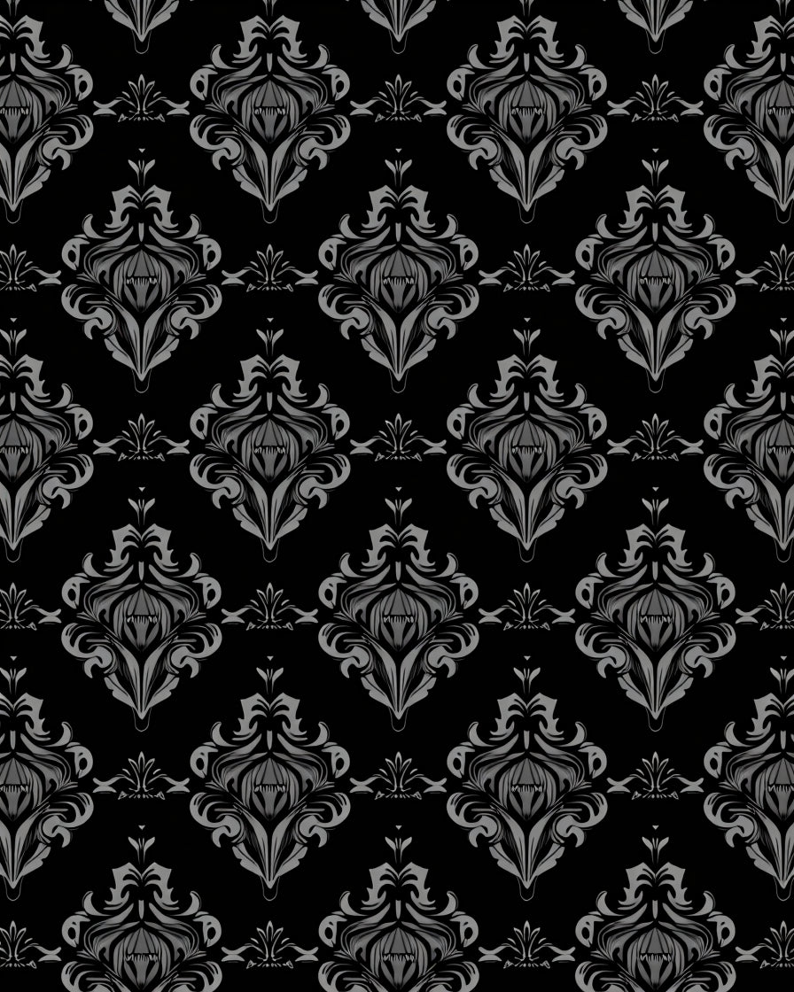 Ornate Floral Damask Pattern Rug