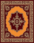 Rich Red Orange Floral Mandala Design Rug
