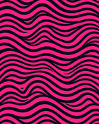 Vivid Pink Wave Striped Pattern Rug