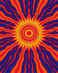 Radiating Sunburst Pattern Rug