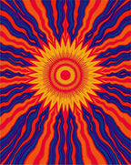 Radiating Sunburst Pattern Rug